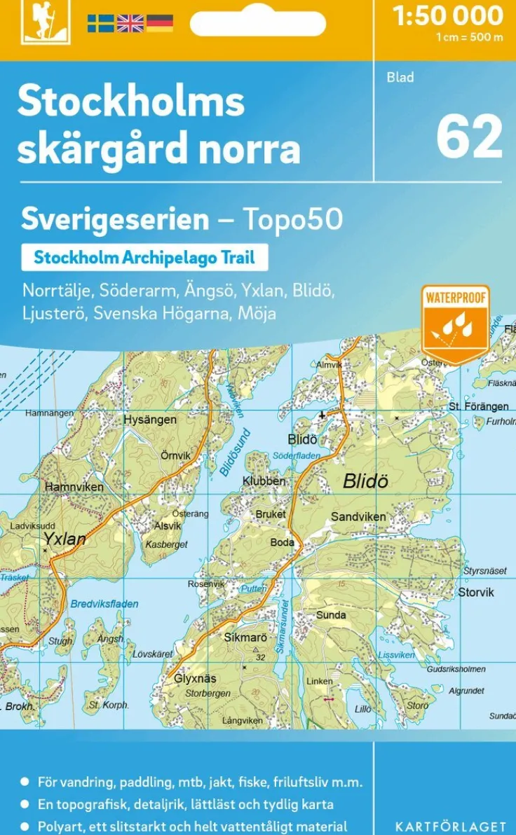 62 Stockholms Skärgård norra Sverigeserien Topo50