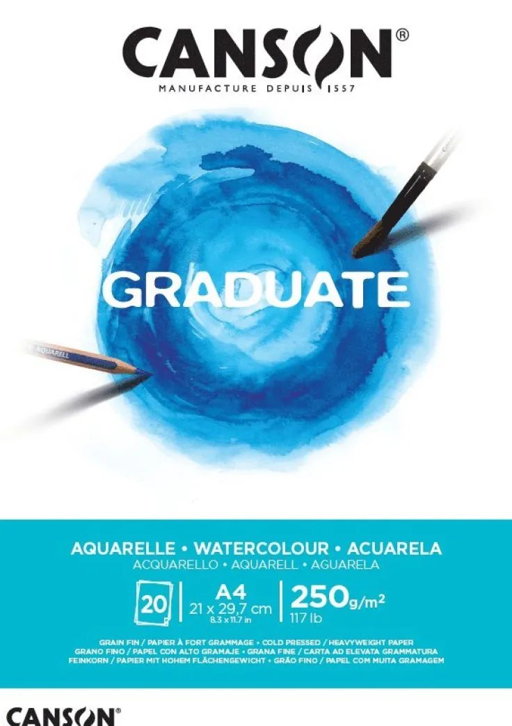 Akvarellblock A4 Graduate Aquarelle 250g 20 ark
