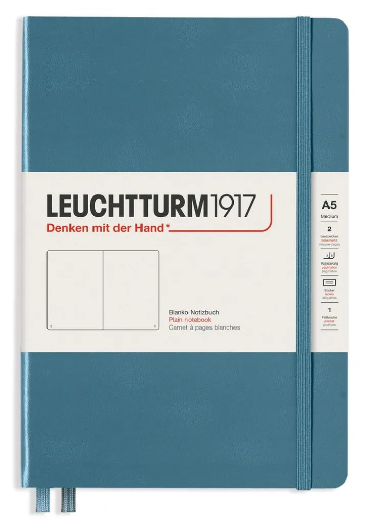 Anteckningsbok A5 Leuchtturm1917 olinjerad Stone Blue