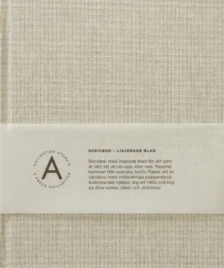 Anteckningsbok A5 linjerad textil beige