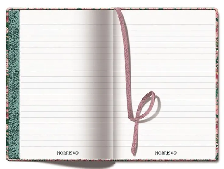 Anteckningsbok A5 linjerad - William Morris : Strawberry Thief Blush,