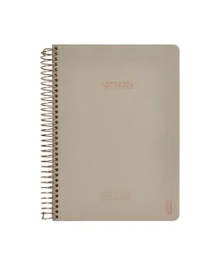 Anteckningsbok A5 linjerad spiral beige