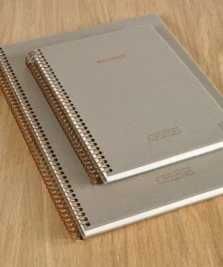 Anteckningsbok A5 linjerad spiral beige