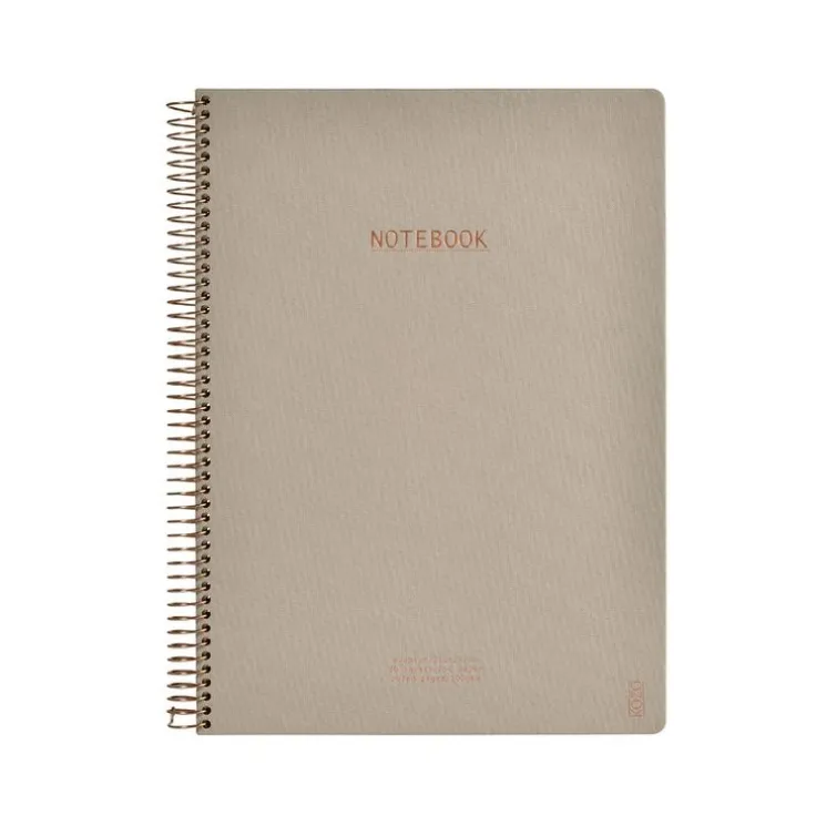 Anteckningsbok A4 linjerad spiral beige