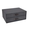 Box m 2 lådor Birger canvas svart