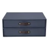 Box m 2 lådor Birger canvas blå