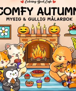 Comfy Autumn. Mysig och gullig Cozy Coloring målarbok från Coloring Book Cafe
