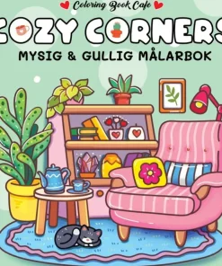Cozy Corners. Mysig och gullig Cozy Coloring målarbok från Coloring Book Cafe