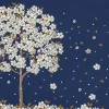 Dubbelvikta kort i Ask - Falling Blossoms