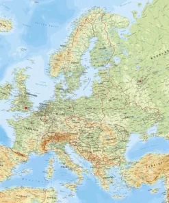 Europa väggkarta Kartförlaget 1:5,5 milj i papptub - LAMINERAD