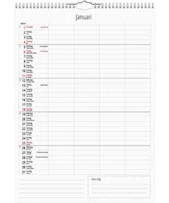 Familjekalender 2026 A4 4 kolumner