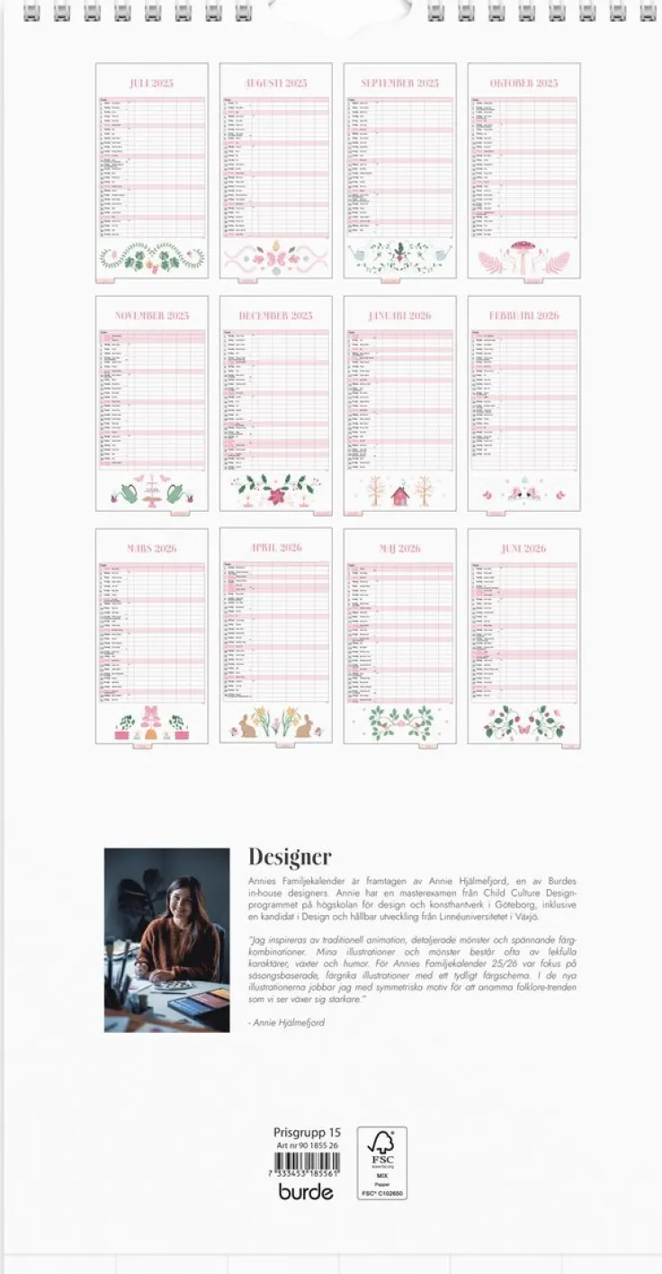 Familjekalender 2025-2026 Annies