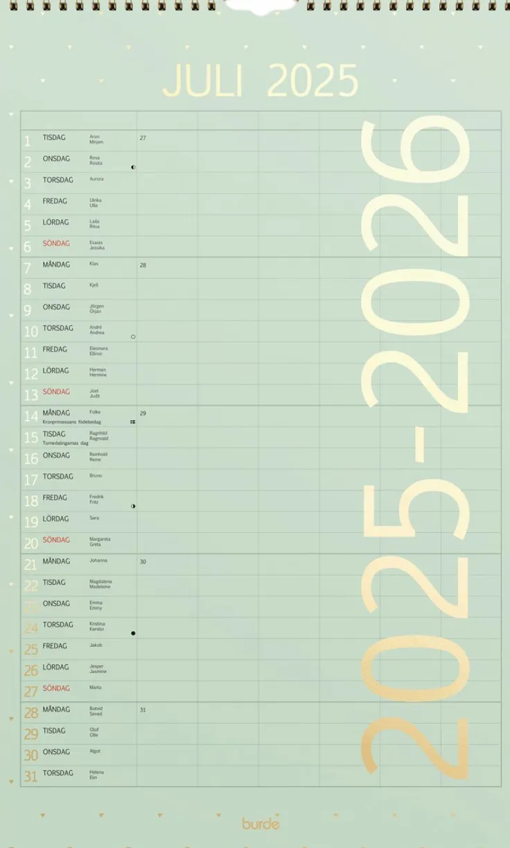 Familjekalender 2025-2026 Color