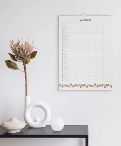 Familjekalender 2026 Illustrerad blomster