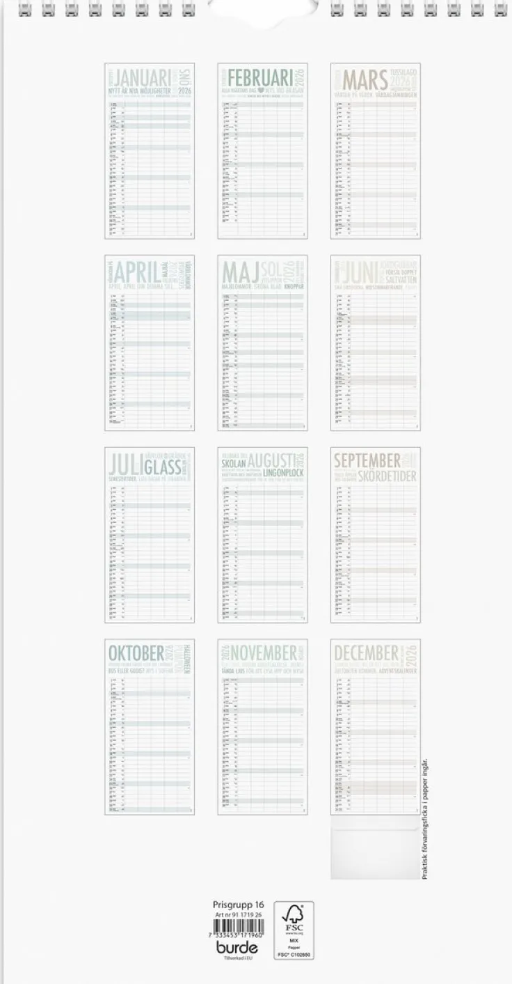 Familjekalender 2026 TrendArt