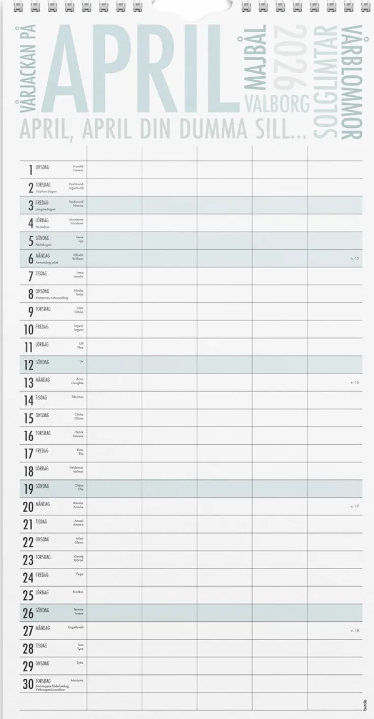Familjekalender 2025-2026 TrendArt