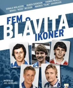 Fem blåvita ikoner