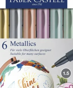 Fiberspetspenna Metallics 6-pack
