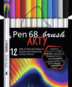 Fiberspetspenna Stabilo Pen68 Brush Arty 12 färger