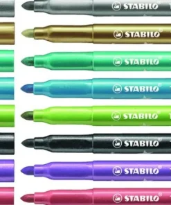 Fiberspetspenna Stabilo Trio DECO Metallic 8 färger