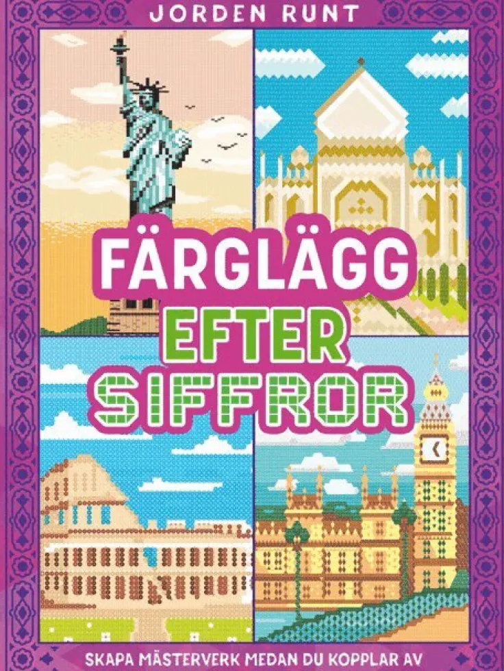 Färglägg efter siffror. Jorden runt