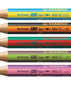 Färgpenna Stabilo Woody 3in1 duo 5-pack