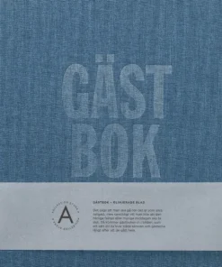 Gästbok 210x240mm textil blågrön