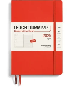 Kalender 2025 A5 Vecka/Sida notes soft Lobster