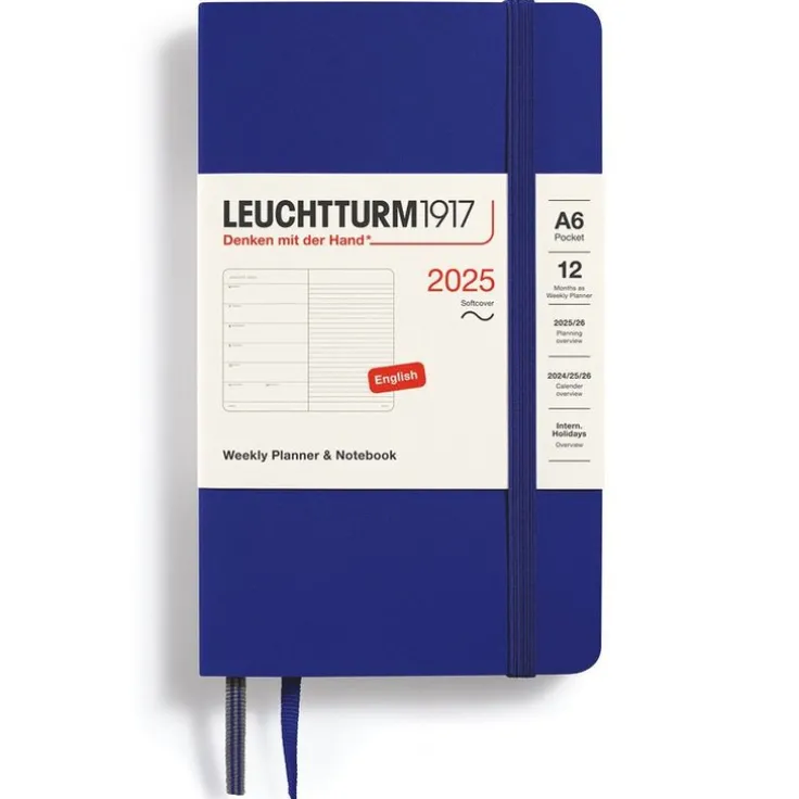 Kalender 2025 A6 Vecka/Sida note soft Ink