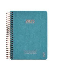 Kalender 2025 A6 vecka/uppslag blå