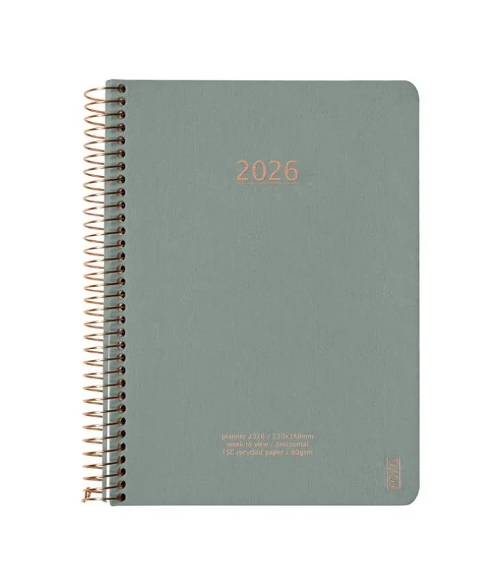 Kalender 2026 A5 Vecka/Uppslag Aloe Vera