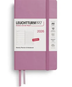 Kalender 2026 A6 Weekly Planner & Notebook Dusty Rose