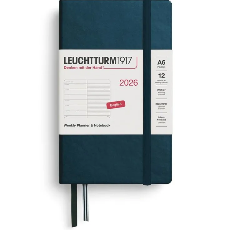 Kalender 2026 A6 Weekly Planner & Notebook Deep Sea