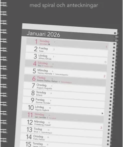 Kalender 2026 Bordskalender Elegant spiral