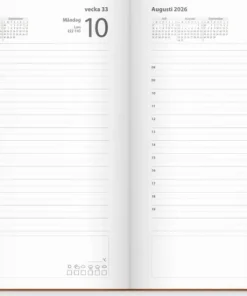 Kalender 2026 Dagbok cognac konstläder