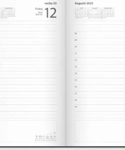 Kalender 2025 Dagbok svart konstläder