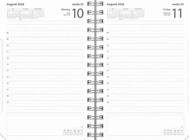 Kalender 2026 Dagbok Textile blå
