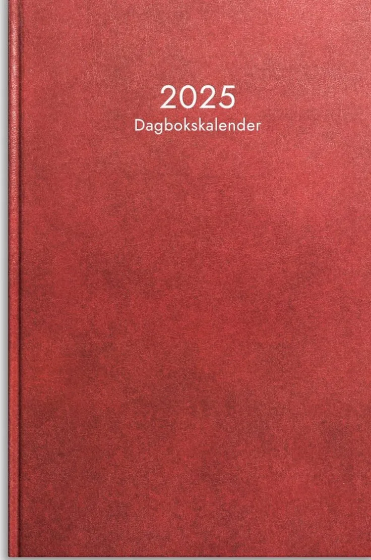 Kalender 2025 Dagbokskalender rött konstläder