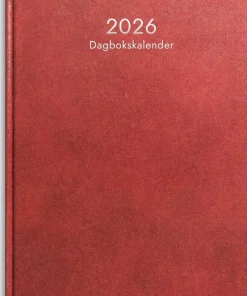 Kalender 2026 Dagbokskalender rött konstläder