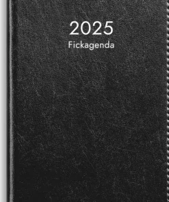 Kalender 2025 Fickagenda svart konstläder