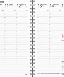 Kalender 2026 Interplano II svart konstläder