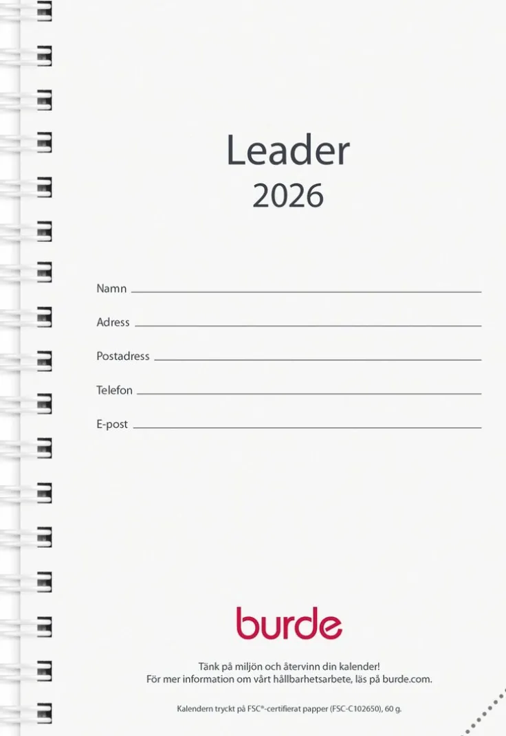 Kalender 2026 Leader refill