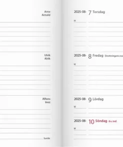 Kalender 2025 Leader svart konstläder inb