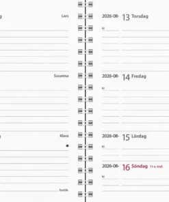 Kalender 2026 Leader svart konstläder spiralb