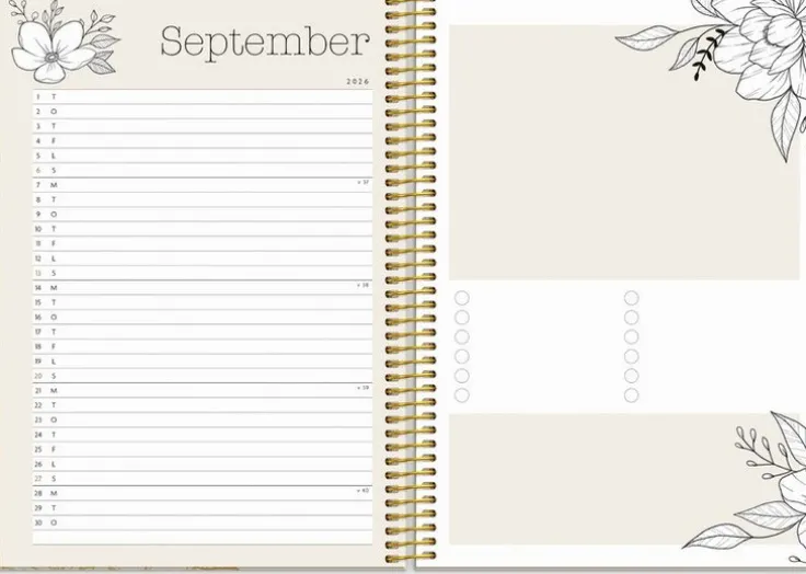 Kalender 2026 Life Planner Bloom