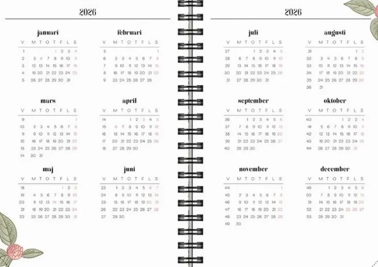 Kalender 2026 Life Planner Floral