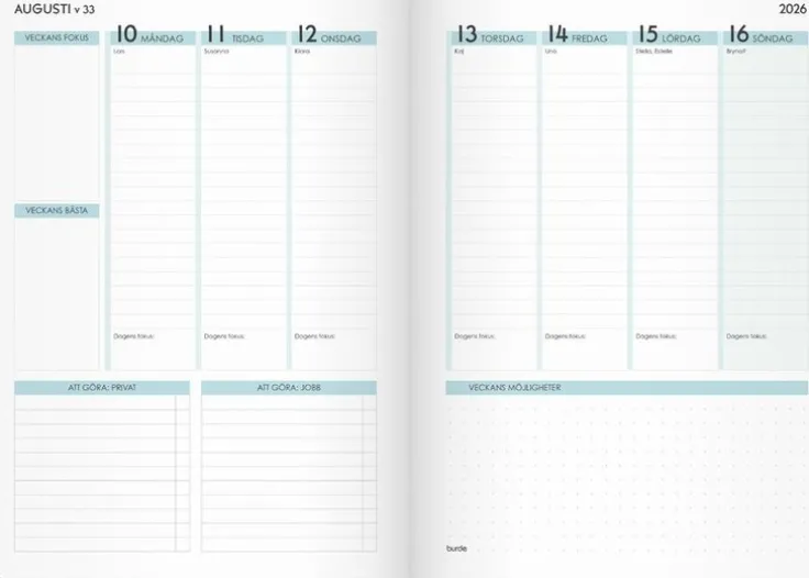 Kalender 2026 Life Planner Focus