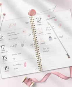 Kalender 2025-2026 Life Planner Pink Horisontell