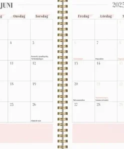 Kalender 2025-2026 Life Planner Pink Horisontell