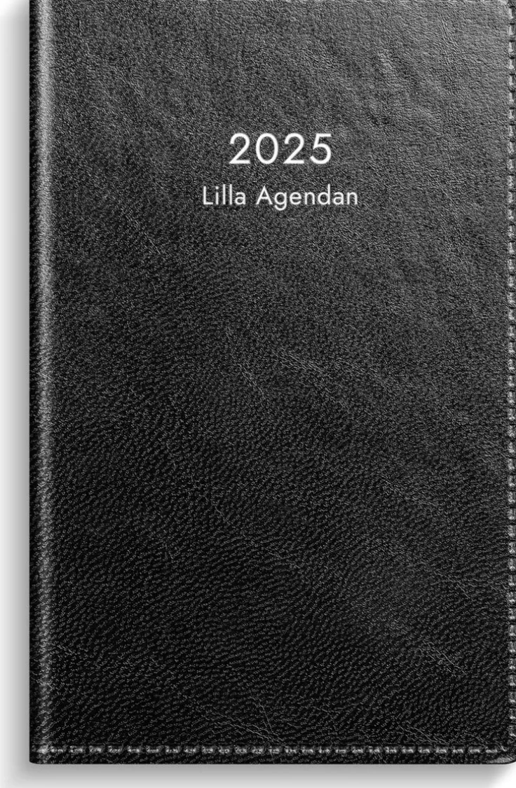 Kalender 2025 Lilla Agendan svart konstläder